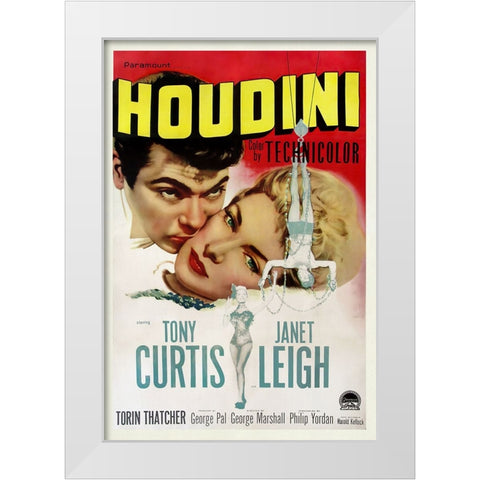 Houdini White Modern Wood Framed Art Print by Screendoor