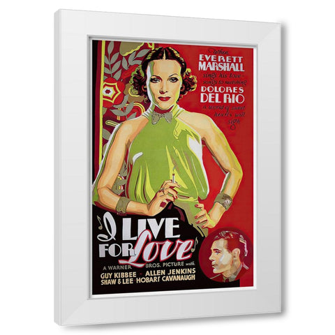 I Live For Love White Modern Wood Framed Art Print by Screendoor