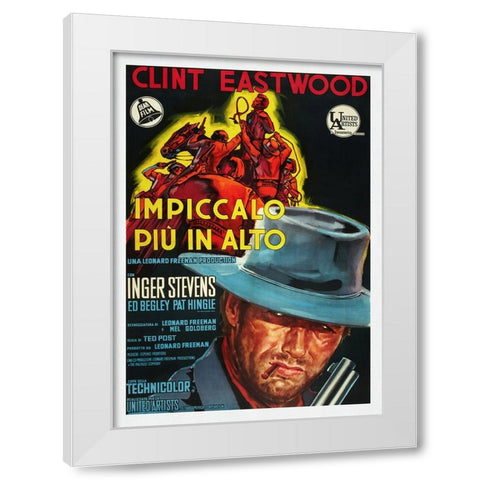 Impiccalo Piu In Alto White Modern Wood Framed Art Print by Screendoor