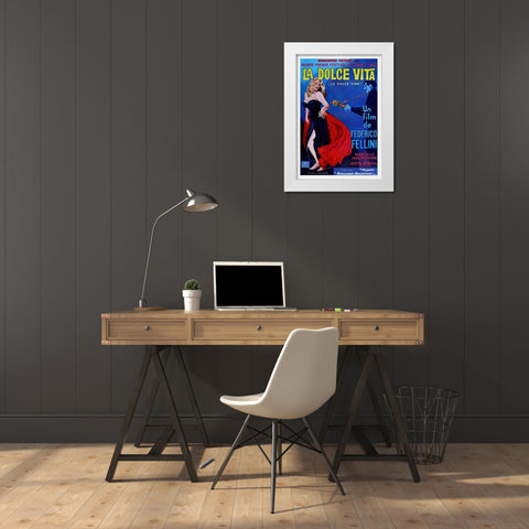 La Dolce Vita White Modern Wood Framed Art Print by Screendoor