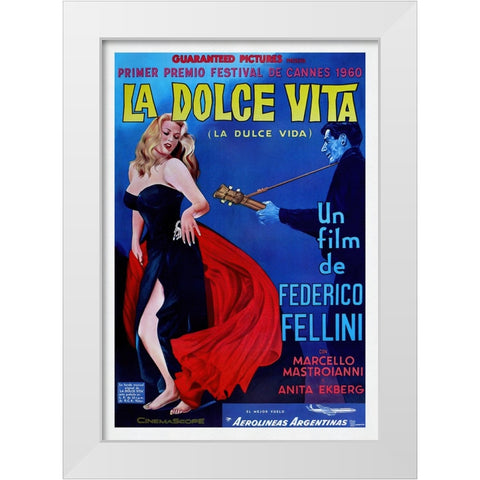 La Dolce Vita White Modern Wood Framed Art Print by Screendoor