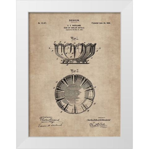 Patent Document of a Dish White Modern Wood Framed Art Print by CAG