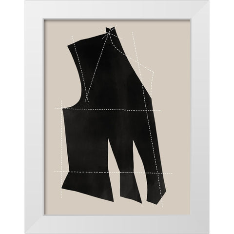 Stitch I White Modern Wood Framed Art Print by CAG