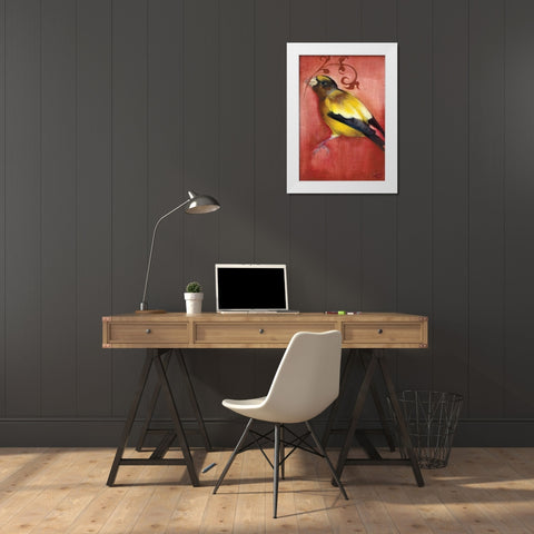 Bird Study VI White Modern Wood Framed Art Print by Adkin, Arielle