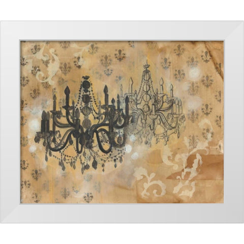 Chandelier White Modern Wood Framed Art Print by Adkin, Arielle