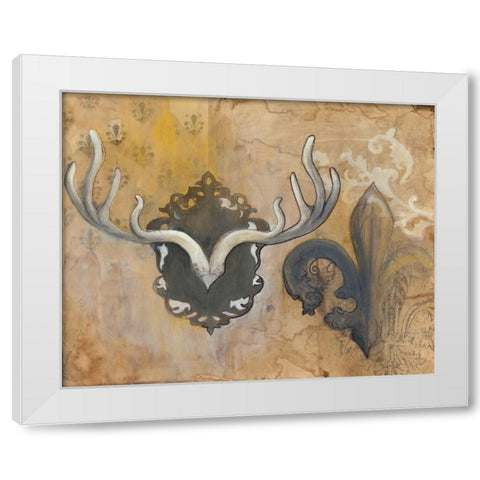 Antlers White Modern Wood Framed Art Print by Adkin, Arielle