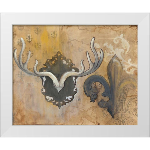 Antlers White Modern Wood Framed Art Print by Adkin, Arielle