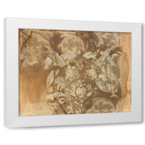 White Damask White Modern Wood Framed Art Print by Adkin, Arielle