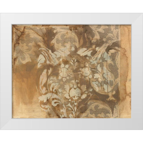 White Damask White Modern Wood Framed Art Print by Adkin, Arielle