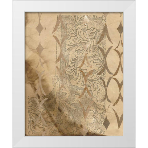 Vintage Patterns White Modern Wood Framed Art Print by Adkin, Arielle