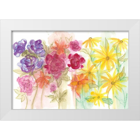 Spring Garden I White Modern Wood Framed Art Print by Adkin, Arielle