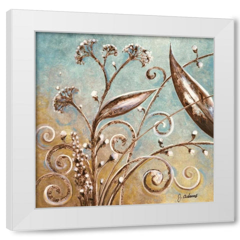 Fall Meadow I White Modern Wood Framed Art Print by Adams, J.