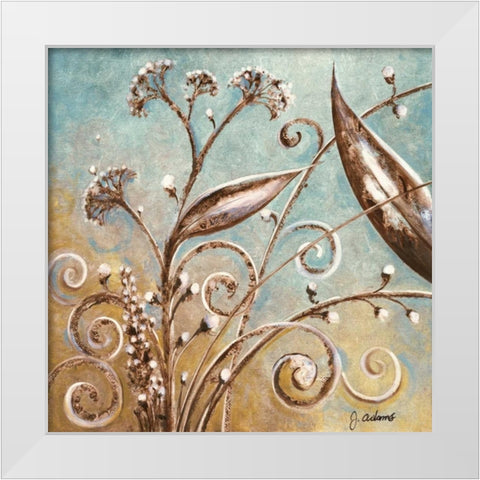 Fall Meadow I White Modern Wood Framed Art Print by Adams, J.