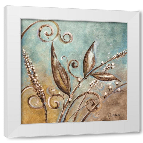 Fall Meadow II White Modern Wood Framed Art Print by Adams, J.