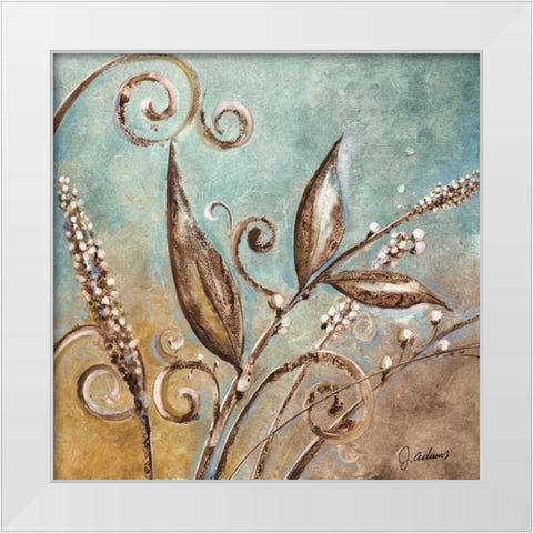Fall Meadow II White Modern Wood Framed Art Print by Adams, J.