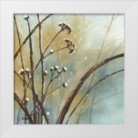 Fall Meadow III White Modern Wood Framed Art Print by Adams, J.