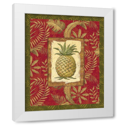 Exotica Pineapple White Modern Wood Framed Art Print by Audrey, Charlene