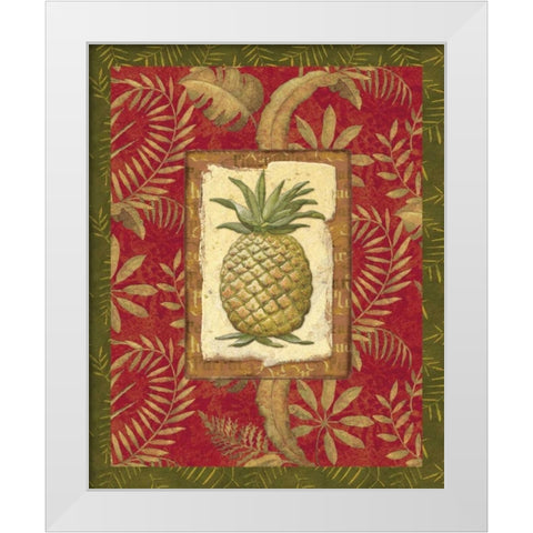 Exotica Pineapple White Modern Wood Framed Art Print by Audrey, Charlene