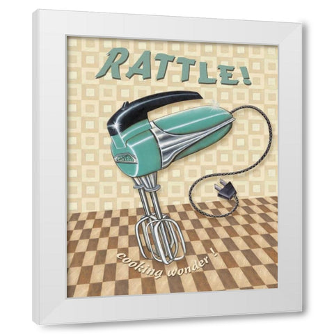 Nifty Fifties - Rattle White Modern Wood Framed Art Print by Audrey, Charlene