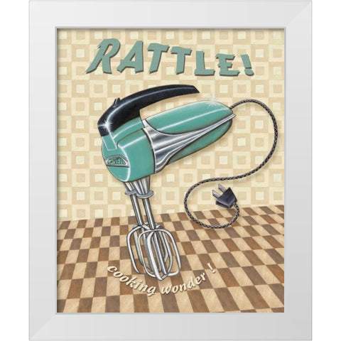 Nifty Fifties - Rattle White Modern Wood Framed Art Print by Audrey, Charlene