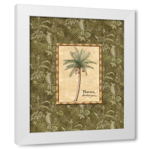 Vintage Palm II White Modern Wood Framed Art Print by Audrey, Charlene