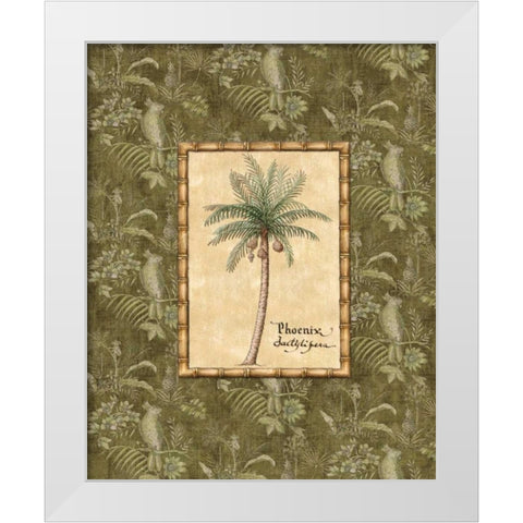 Vintage Palm II White Modern Wood Framed Art Print by Audrey, Charlene