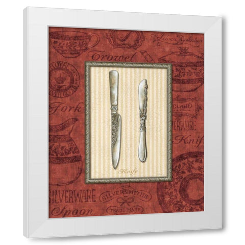 Knife White Modern Wood Framed Art Print by Audrey, Charlene
