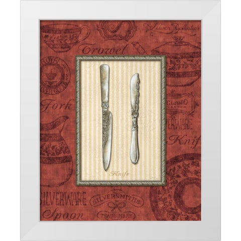 Knife White Modern Wood Framed Art Print by Audrey, Charlene