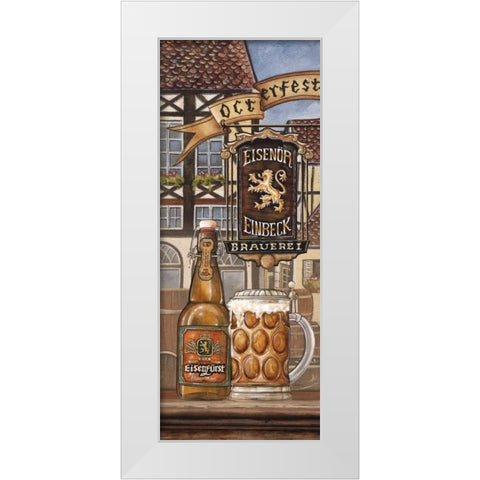 German Beer White Modern Wood Framed Art Print by Audrey, Charlene