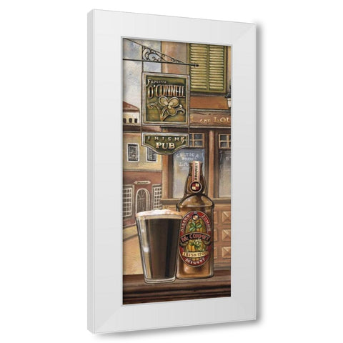 Irish Beer White Modern Wood Framed Art Print by Audrey, Charlene