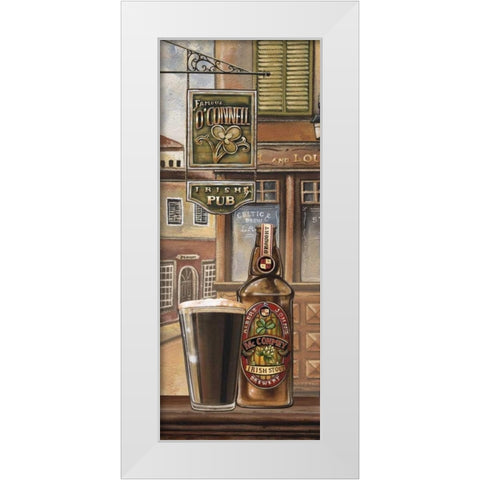 Irish Beer White Modern Wood Framed Art Print by Audrey, Charlene
