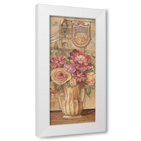 Bouquet from England White Modern Wood Framed Art Print by Audrey, Charlene