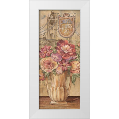 Bouquet from England White Modern Wood Framed Art Print by Audrey, Charlene