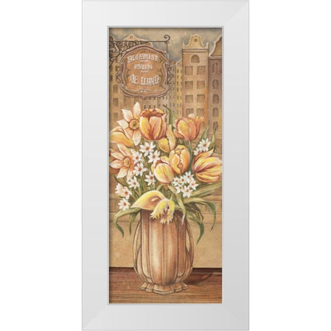 Bouquet from Holland White Modern Wood Framed Art Print by Audrey, Charlene