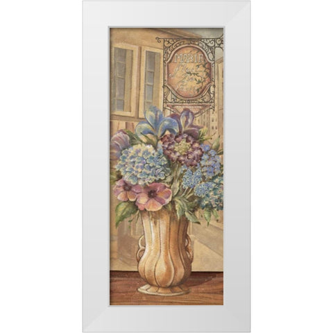 Bouquet from France White Modern Wood Framed Art Print by Audrey, Charlene