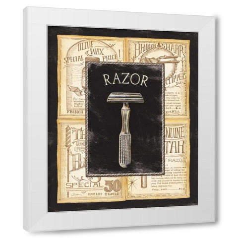 Grooming Razor White Modern Wood Framed Art Print by Audrey, Charlene