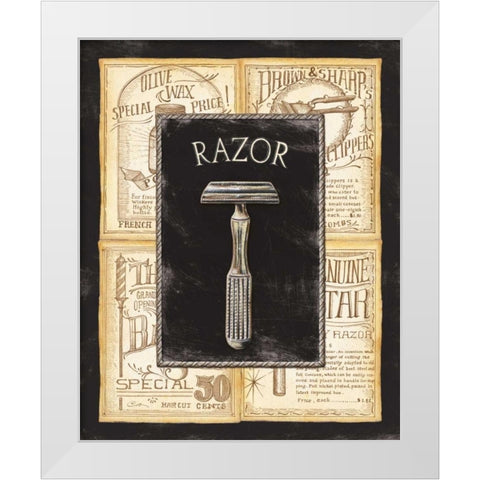 Grooming Razor White Modern Wood Framed Art Print by Audrey, Charlene