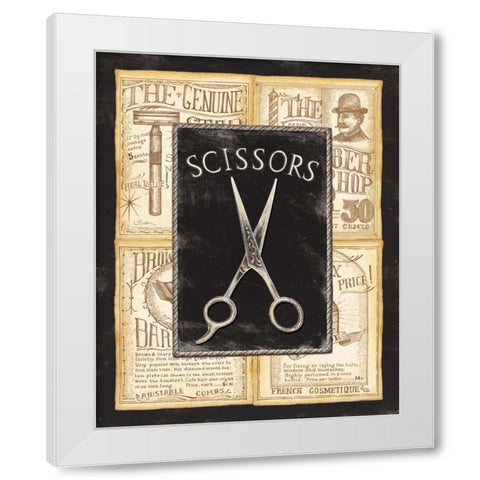 Grooming Scissors White Modern Wood Framed Art Print by Audrey, Charlene