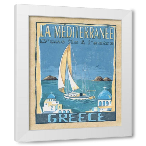Greece White Modern Wood Framed Art Print by Audrey, Charlene
