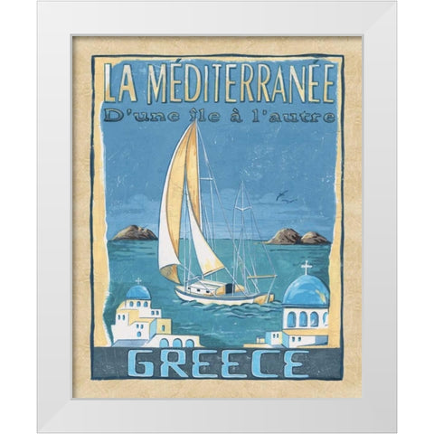 Greece White Modern Wood Framed Art Print by Audrey, Charlene