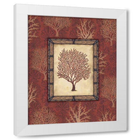 Red Coral I White Modern Wood Framed Art Print by Audrey, Charlene