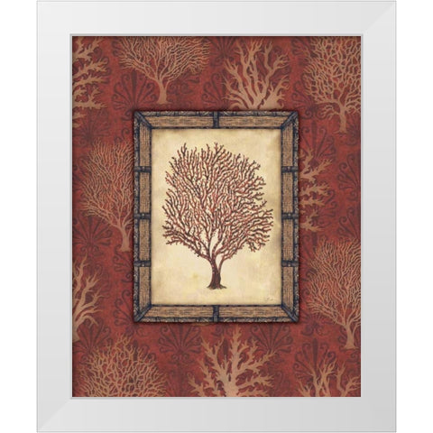 Red Coral I White Modern Wood Framed Art Print by Audrey, Charlene