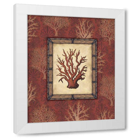 Red Coral III White Modern Wood Framed Art Print by Audrey, Charlene