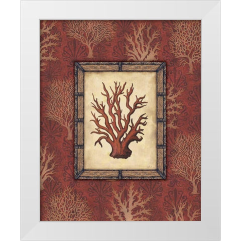 Red Coral III White Modern Wood Framed Art Print by Audrey, Charlene