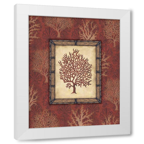 Red Coral IV White Modern Wood Framed Art Print by Audrey, Charlene