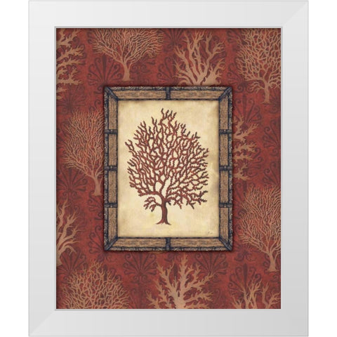 Red Coral IV White Modern Wood Framed Art Print by Audrey, Charlene