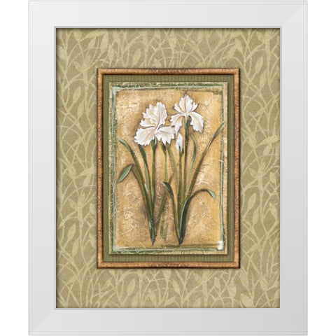 Peaceful Flowers I White Modern Wood Framed Art Print by Audrey, Charlene