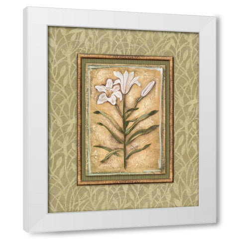 Peaceful Flowers II White Modern Wood Framed Art Print by Audrey, Charlene