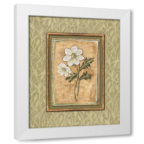 Peaceful Flowers III White Modern Wood Framed Art Print by Audrey, Charlene