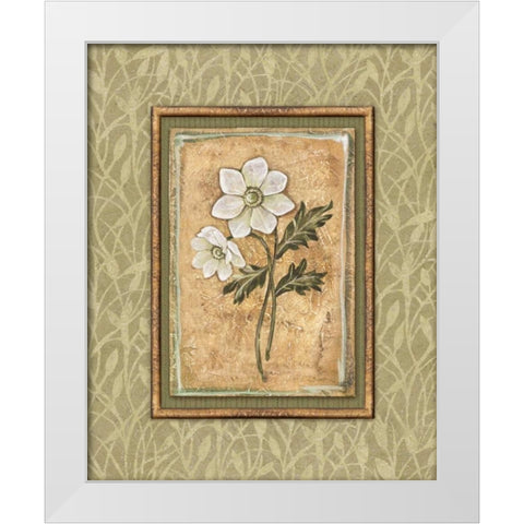 Peaceful Flowers III White Modern Wood Framed Art Print by Audrey, Charlene